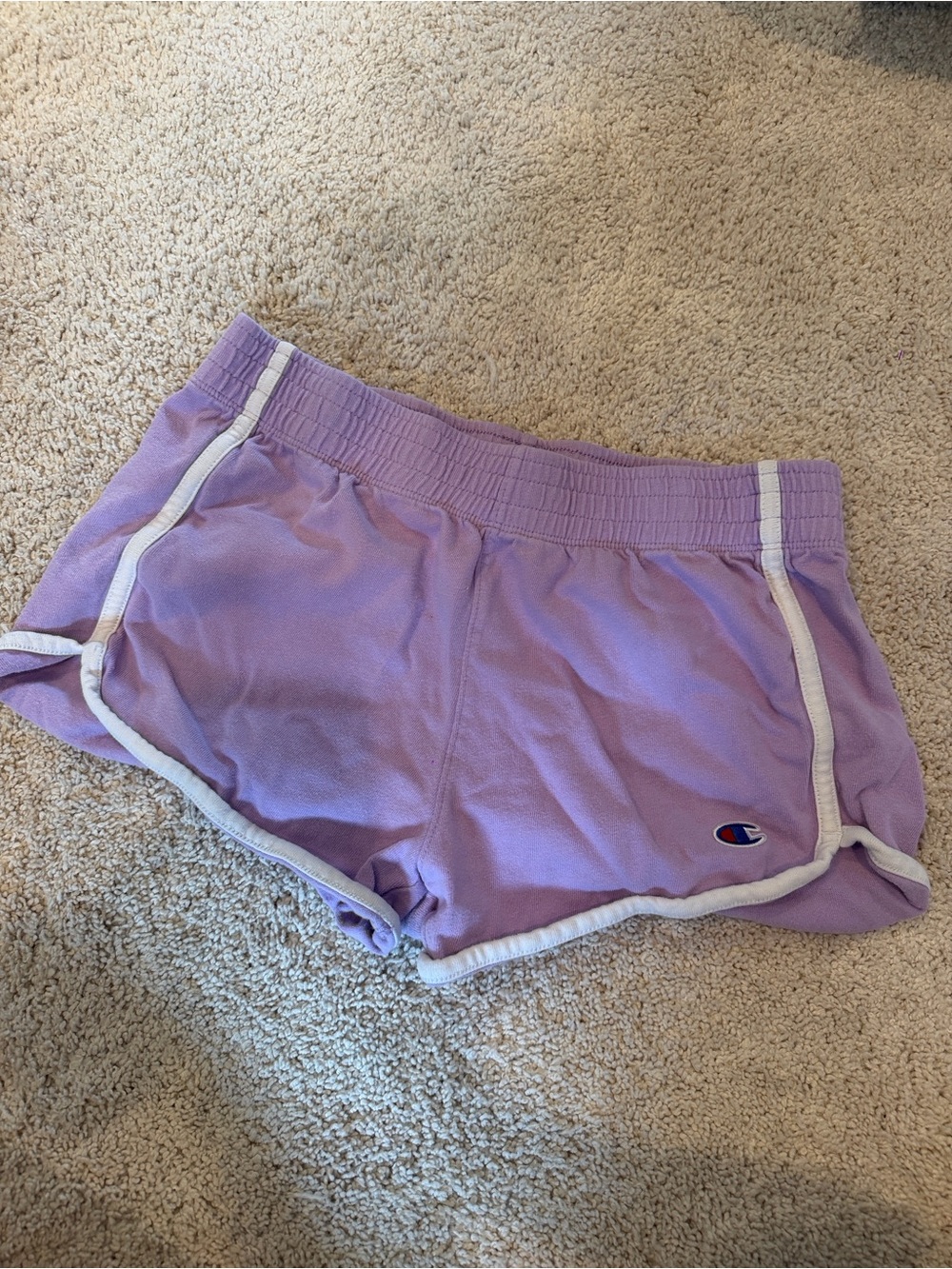 Champion Purple Retro Athletic Sweat Shorts with White Trim